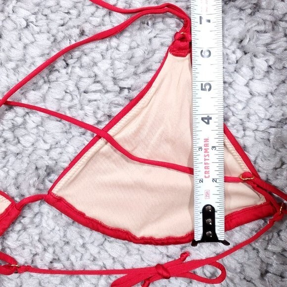 L’Agent by Agent Provocateur Robbie Red String Bikini Top Size Medium NWT - Picture 8 of 8